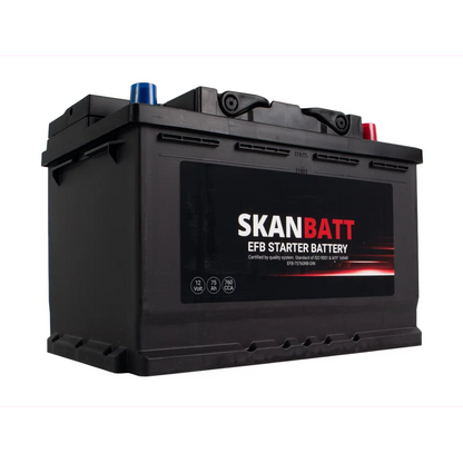 SKANBATT EFB Startbatteri 12V 75AH 760CCA (278x175x190mm) +R