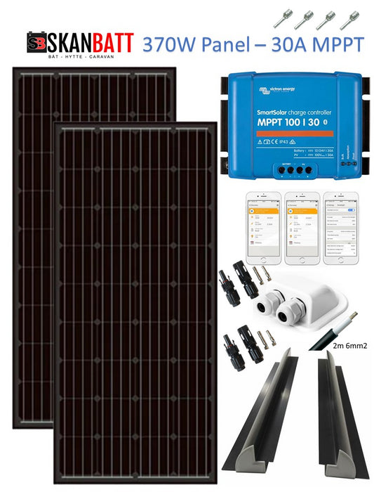 SKANBATT Solcellepakke Bobil 400W - VICTRON MPPT 30A - Image 1