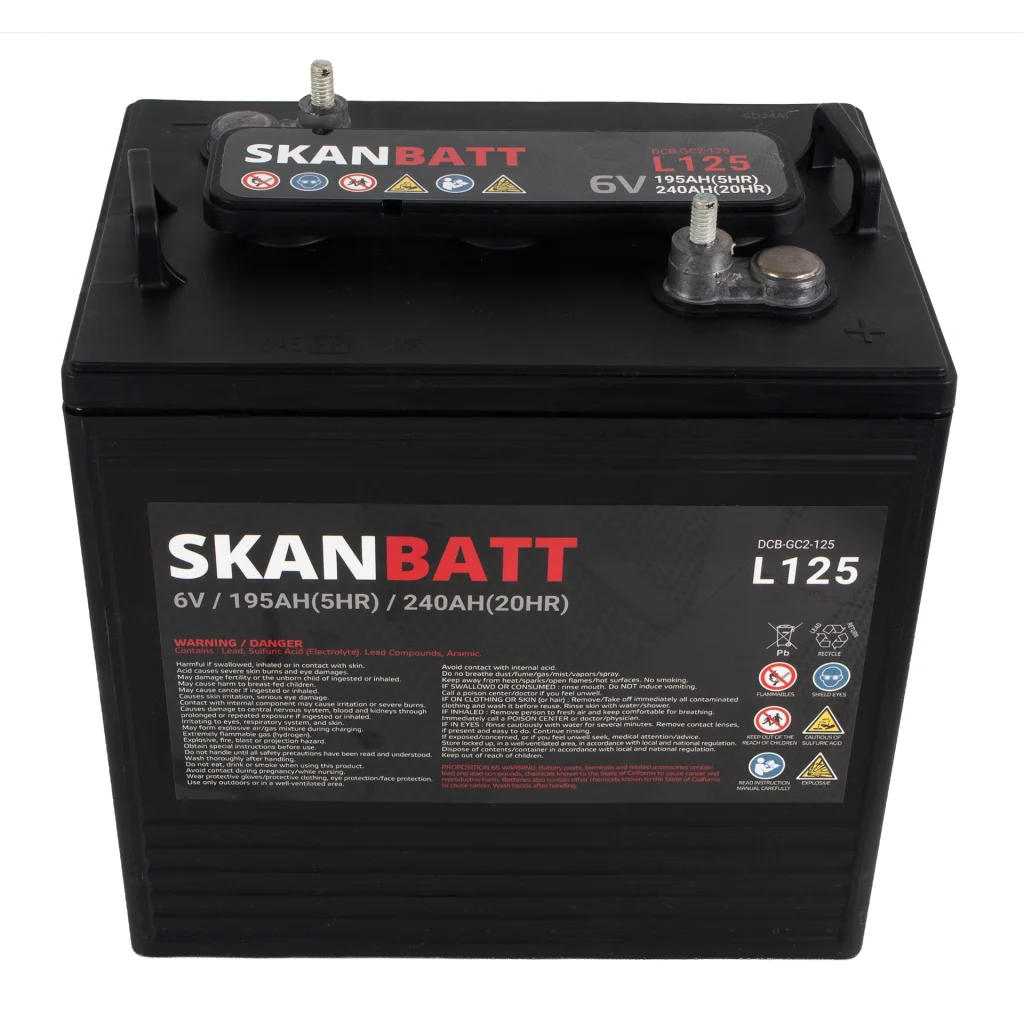 SKANBATT L125 Deep Cycle Batteri 6V 240Ah (264x181x276mm)