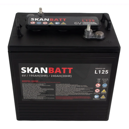 SKANBATT L125 Deep Cycle Batteri 6V 240Ah (264x181x276mm)