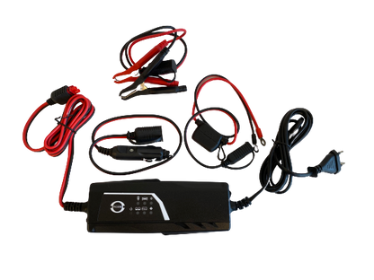 Lemania Batterilader 6V/12V 3,8A Elektronisk shown in angle view
