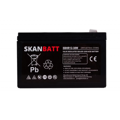 SKANBATT High Rate AGM Batteri 12V 9AH (151x65x93,5mm) F2