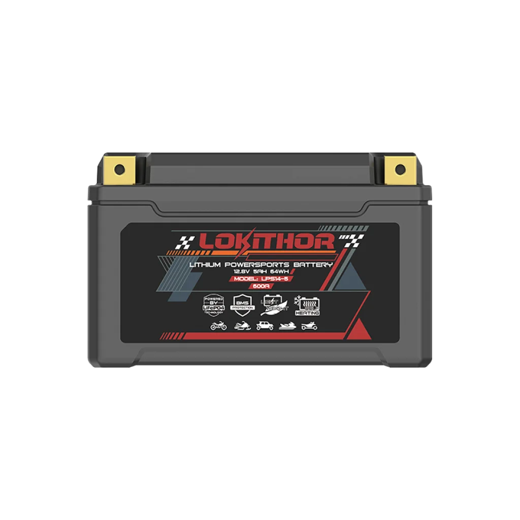 LOKITHOR Lithium MC Batteri 12V 5Ah - 149x87x93mm - Bluetooth - Heat shown in product view
