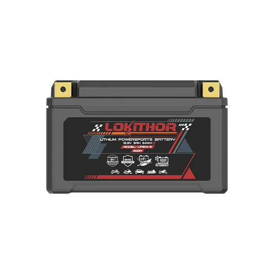 LOKITHOR Lithium MC Batteri 12V 5Ah - 149x87x93mm - Bluetooth - Heat shown in product view