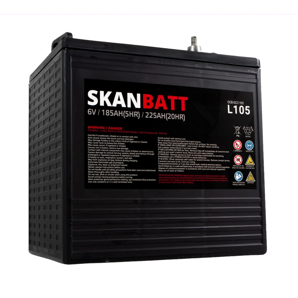 SKANBATT L105 Deep Cycle Batteri 6V 225Ah (264x181x276mm)