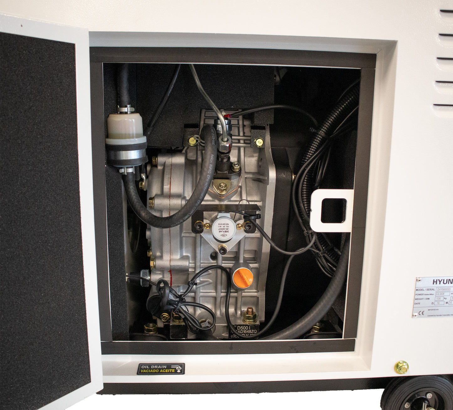 HYUNDAI DHY9000SEi Diesel Inverter Strømaggregat 6500W - Elektrisk start - Forvarming - ATS