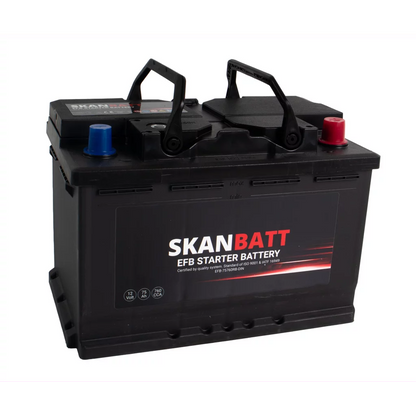 SKANBATT EFB Startbatteri 12V 75AH 760CCA (278x175x190mm) +R