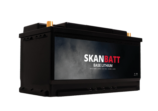 SKANBATT Base Lithium - 12V 172Ah 150A BMS - 355x175x188mm - Bluetooth - Heat - 3 Års garanti - Bobil
