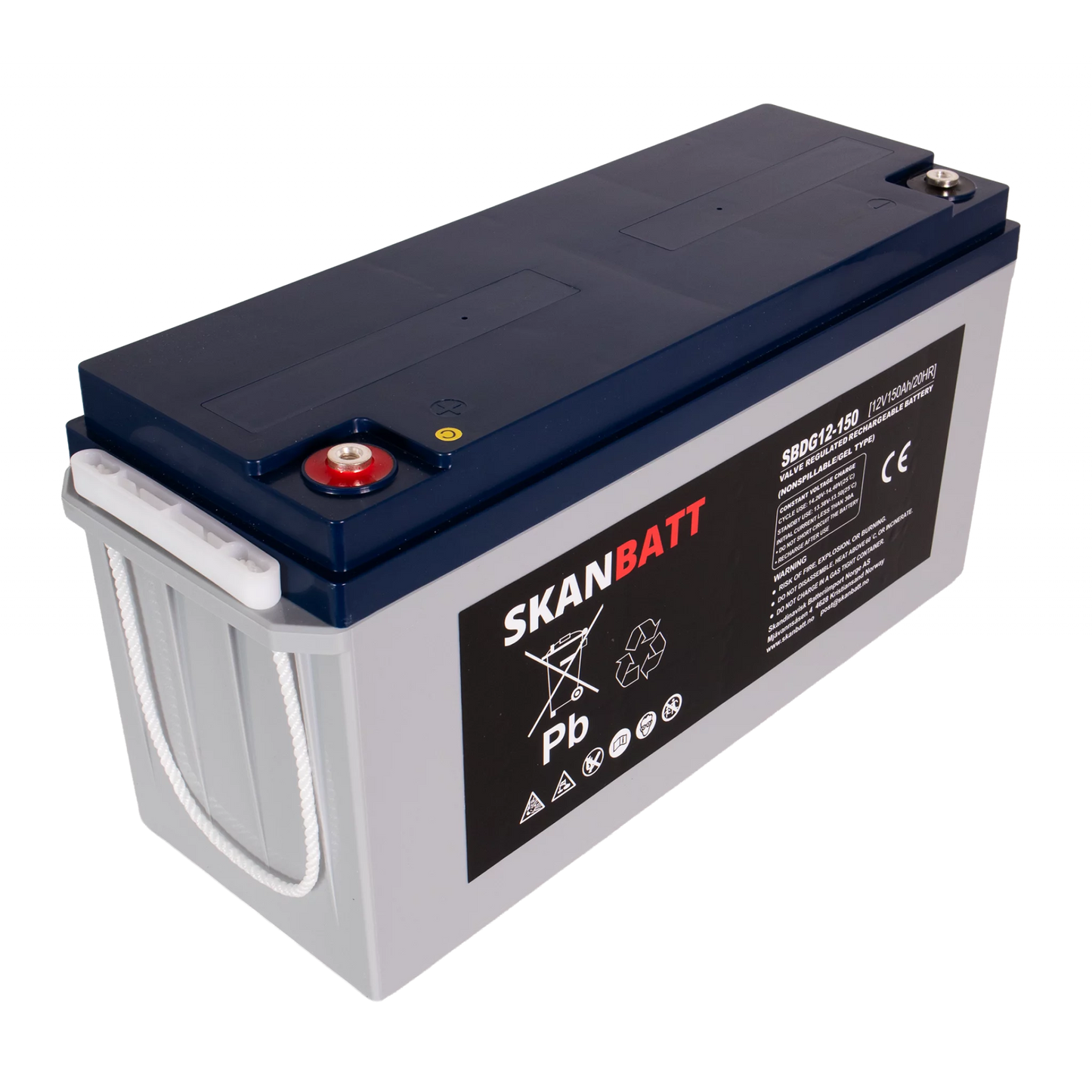 SKANBATT GEL Deep Cycle Batteri 12V 150AH (483x170x241mm) +venstre