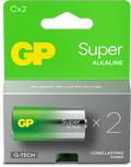 GP Super Alkaline C-batteri, 14A/LR14, 2-pack