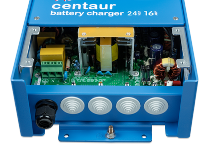 Victron Centaur Batterilader 24V 16A 3-Kanaler shown in angle view