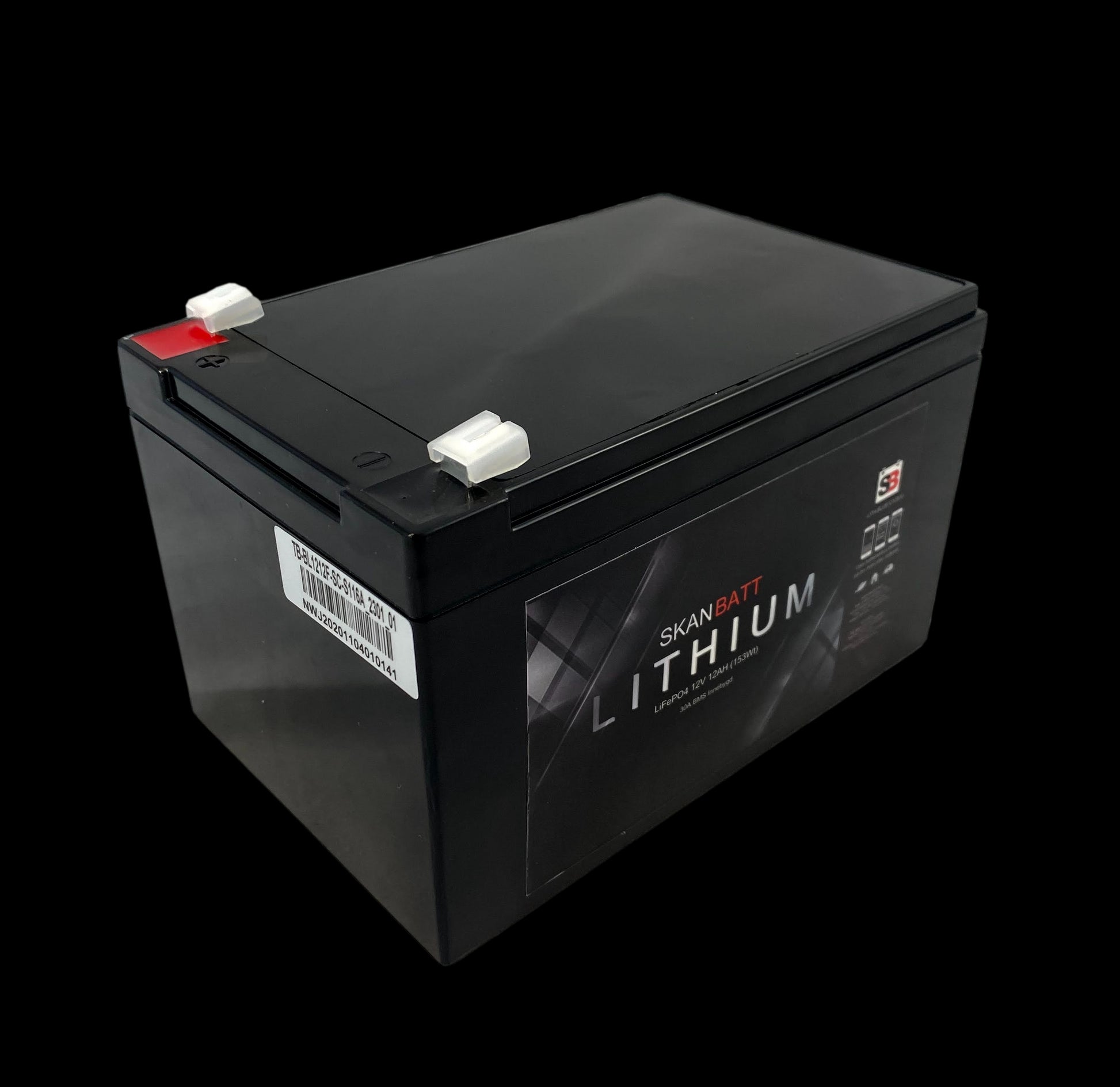 SKANBATT Bluetooth Lithium Batteri 12V 12AH 30A BMS (serie) - Image 3