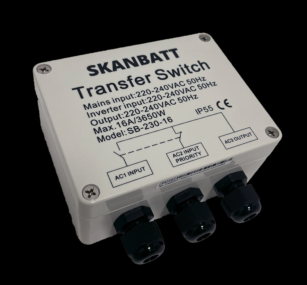 SKANBATT Transfer Switch 3600VA US-16 - Image 1