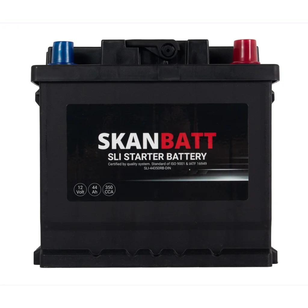 SKANBATT SLI Startbatteri 12V 44AH 350CCA (207x175x190mm) +R