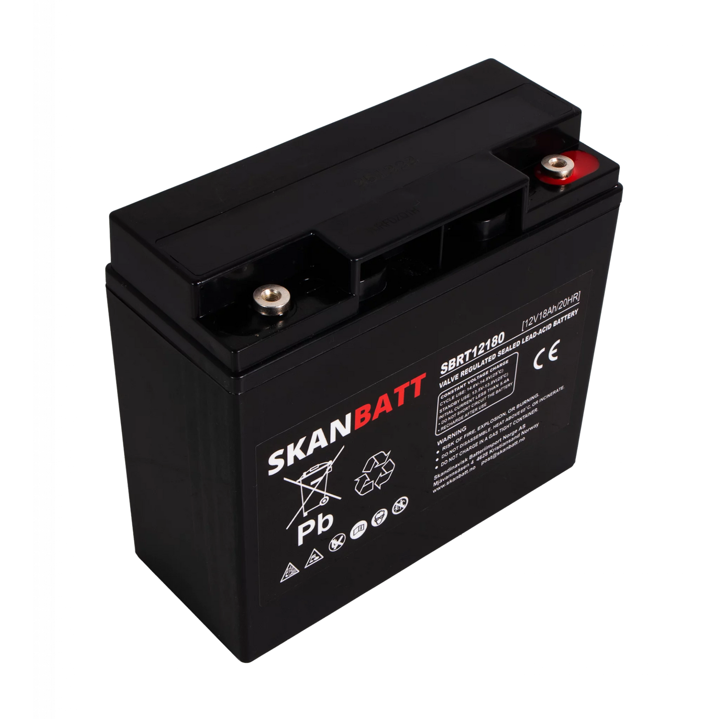 SKANBATT AGM Batteri 12V 18AH (181x77x167mm) M5