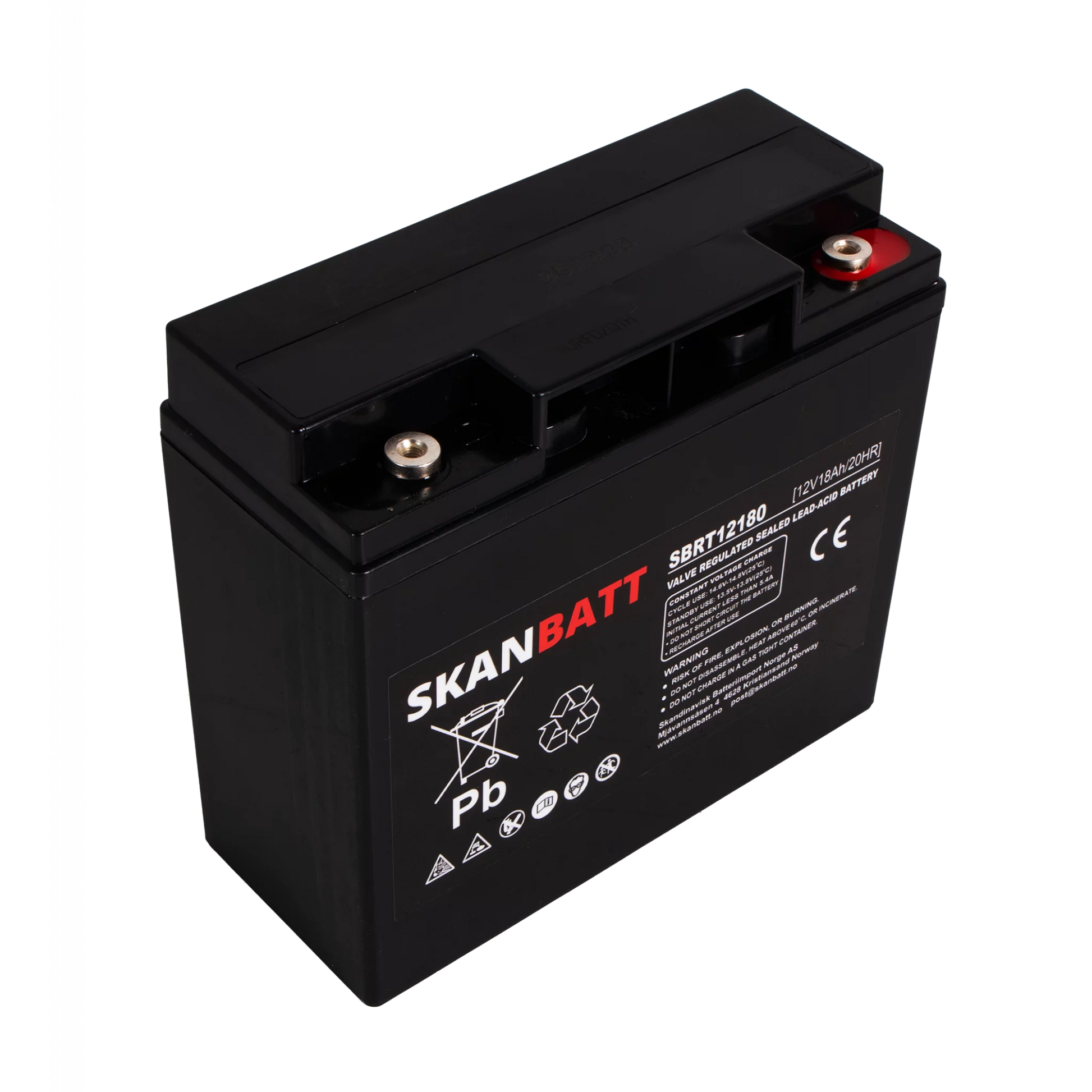 SKANBATT AGM Batteri 12V 18AH (181x77x167mm) M5