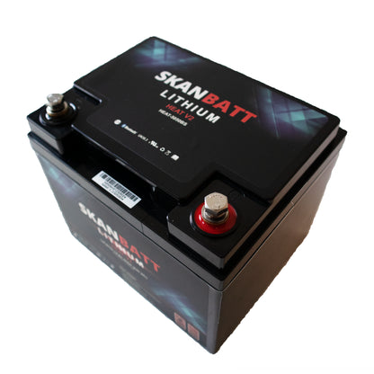 Skanbatt V2 Lithium Heat Batteri 12V 50Ah 50A Bms label detail