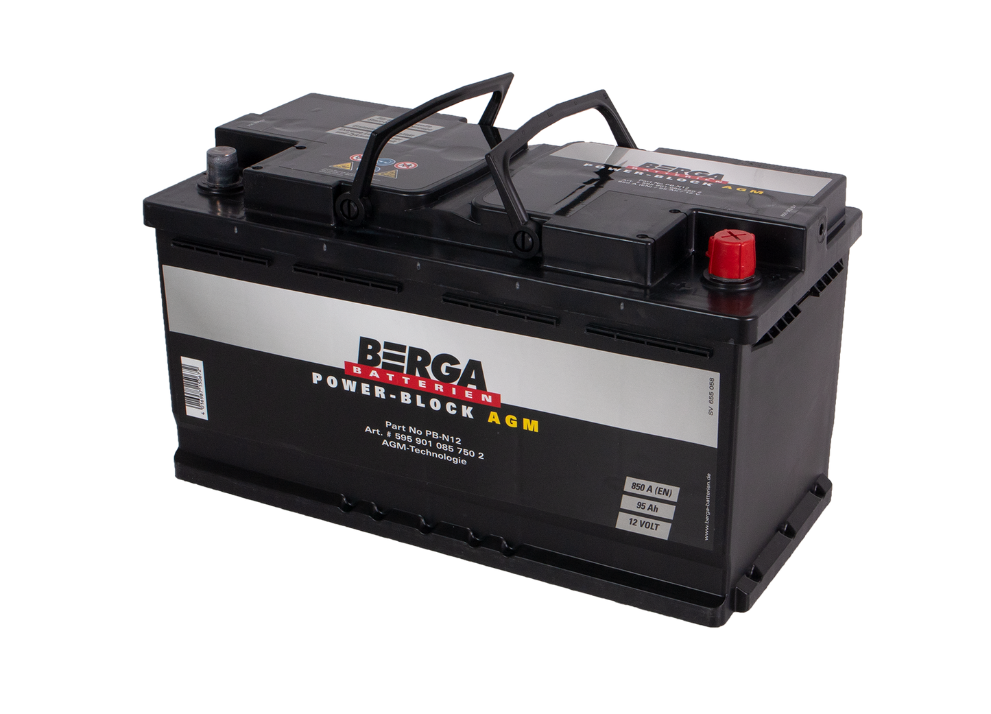 Berga Power Block Agm 12V 95Ah 850Cca label detail