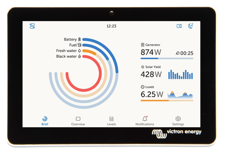 VICTRON GX Touch 50 Flush shown in product view