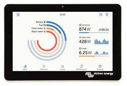 VICTRON GX Touch 50 Flush shown in product view