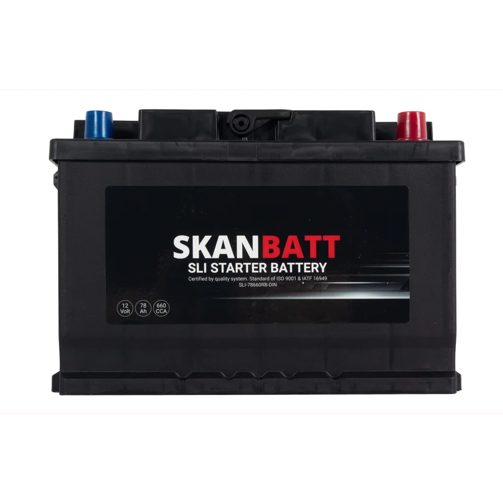 SKANBATT SLI Startbatteri 12V 78AH 660CCA (278x175x190mm) +R