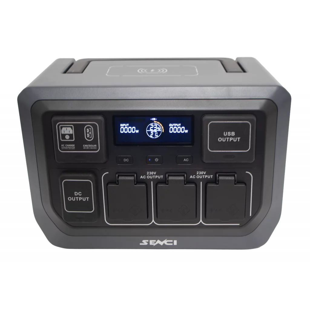 SENCI Lithium LPS 1152Wh Power Station med 1200W (2400W) sinus inverter