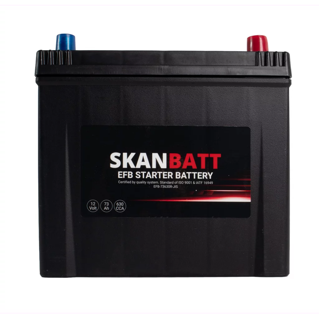 SKANBATT EFB Startbatteri 12V 73AH 630CCA (232x173x225mm) +R