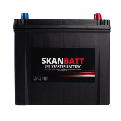 SKANBATT EFB Startbatteri 12V 73AH 630CCA (232x173x225mm) +R