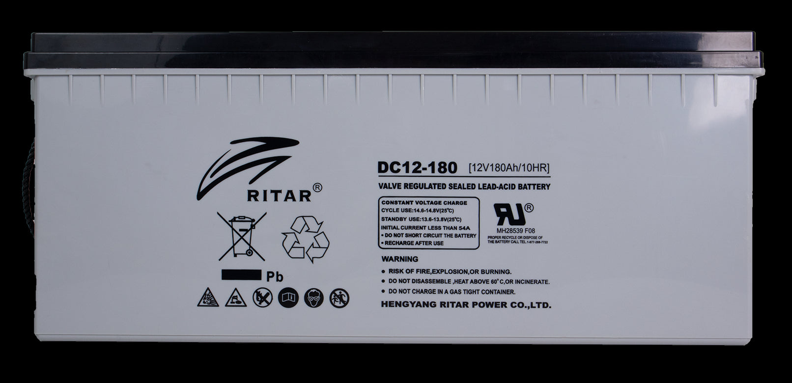 RITAR AGM Deep Cycle Batteri 12V 180AH C10 (530x209x219mm) +høyre - Image 6