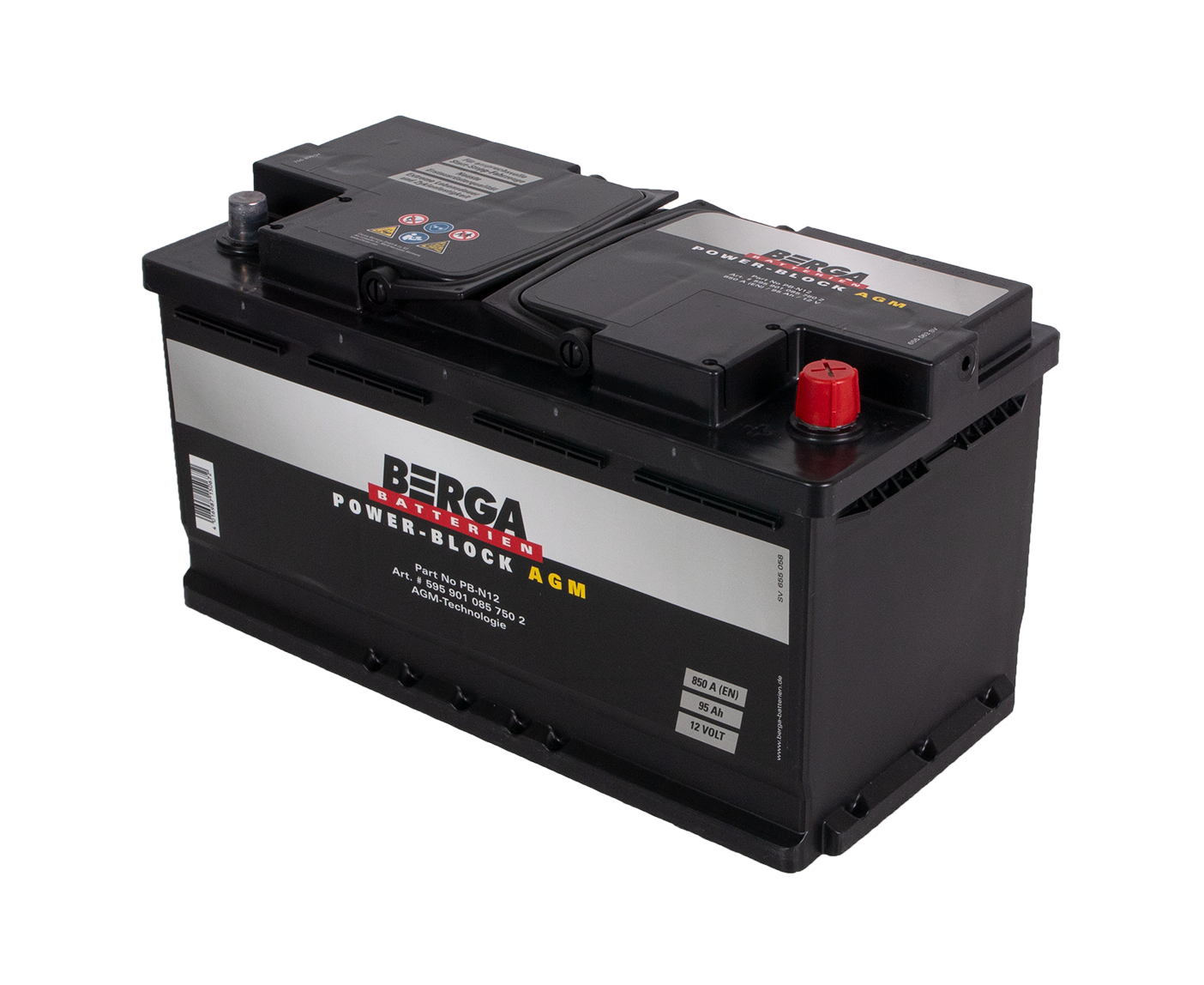 Berga Power Block Agm 12V 95Ah 850Cca shown in detail view