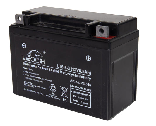AGM Batteri LTX6,5L-BS (Hyundai HY3200SEi og HY3900SEi) NB! +Høyre (LT6.5-3)