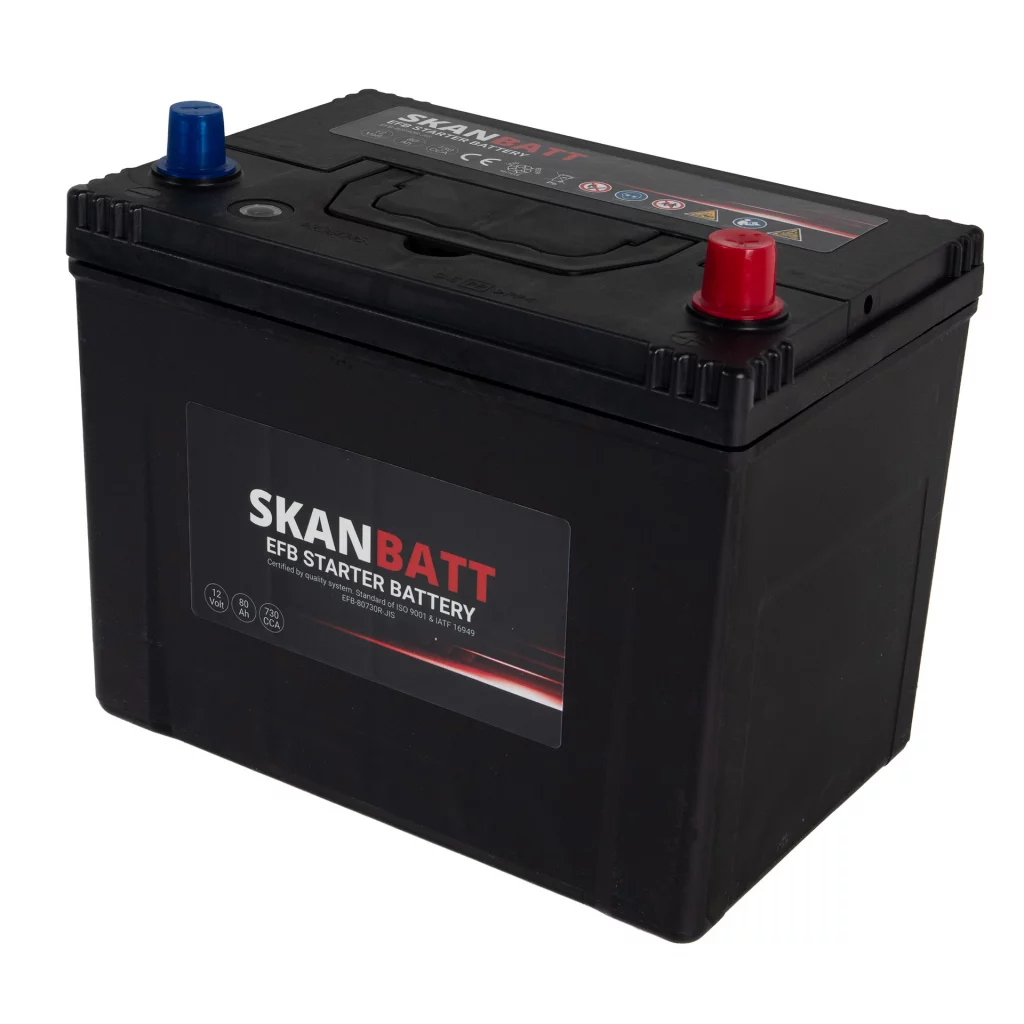 SKANBATT EFB Startbatteri 12V 80AH 730CCA (260x174x225mm) +R