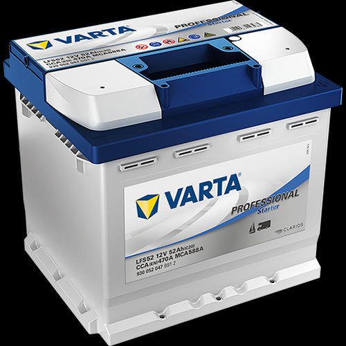 VARTA Fritidsbatteri 12V 52 AH 470 CCA (207x175x190mm) + høyre LFS52