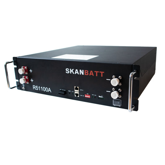 SKANBATT HEAT Lithium Batteri 51,2V 100Ah - 5,12kWh - LiFePO4 - Rackmodul 3U - Med innebygget varme - Image 1