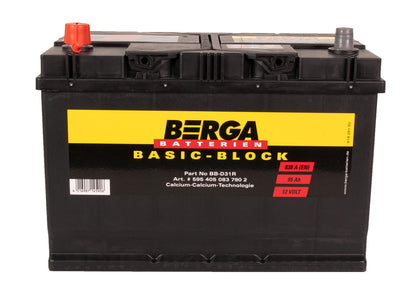 BERGA Basic Block 12V 95AH 830CCA shown in detail view