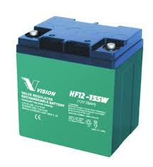 VISION High rate AGM Batteri 12V 28Ah (165x125x175mm) +Høyre - Image 1