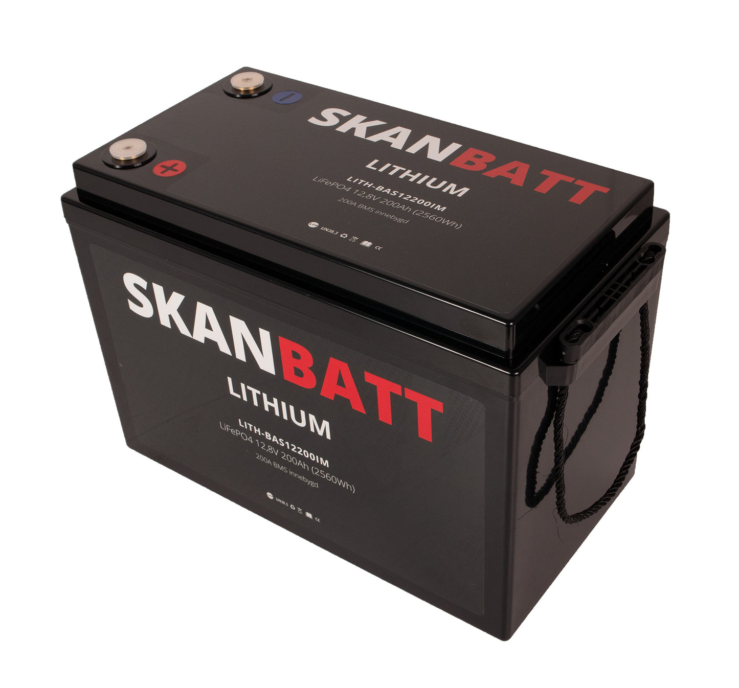 Skanbatt Lithium Batteri 12V 200Ah 200A Bms (345X190X245Mm)