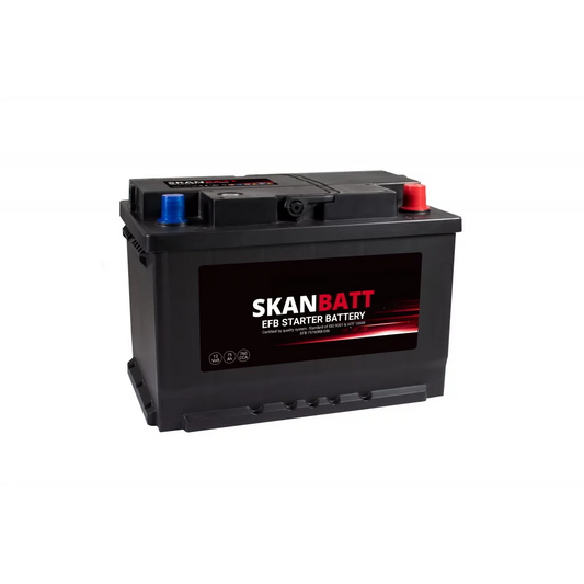 SKANBATT EFB Startbatteri 12V 75AH 760CCA +R shown in product view