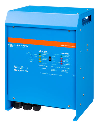 Victron Multiplus C24/3000/70-50 Kombi Inverter Og Lader shown in angle view