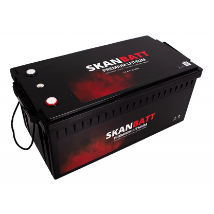 SKANBATT Premium Lithium - 12V 460Ah 200A BMS - 522x218x268mm - Bluetooth - Heat - 8 Års garanti