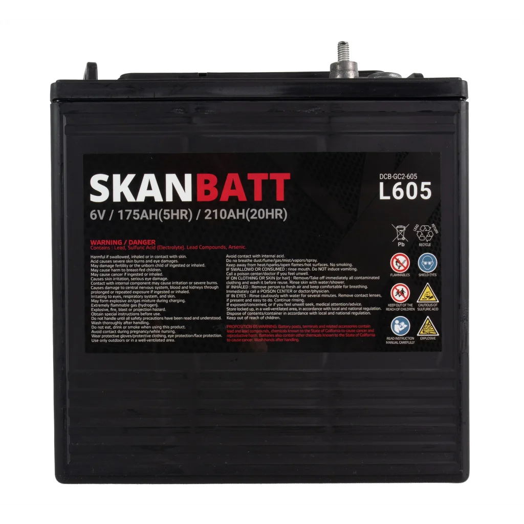 SKANBATT L605 Deep Cycle Batteri 6V 210Ah (264x181x276mm)
