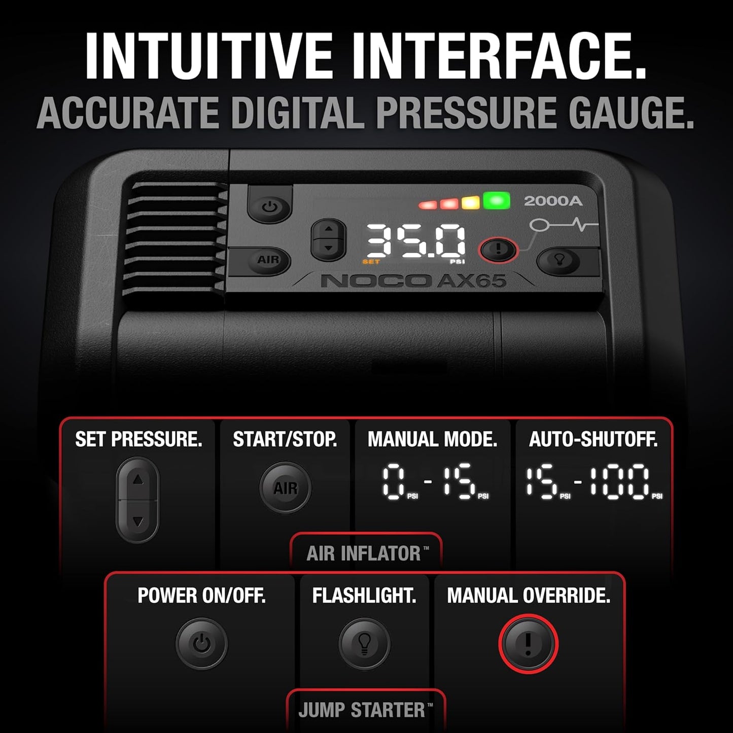NOCO Lithium Startbooster 12V 2000Amp med luftkompressor