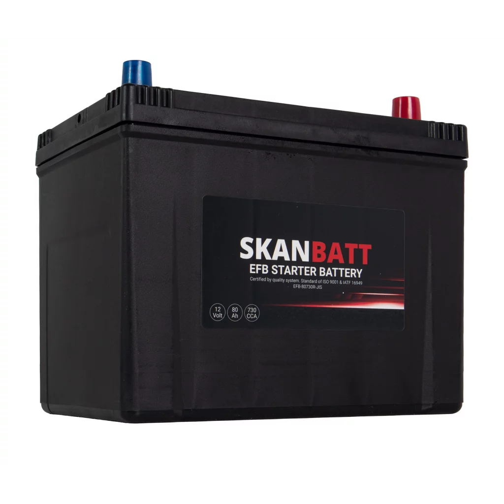 SKANBATT EFB Startbatteri 12V 80AH 730CCA (260x174x225mm) +R