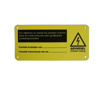 Skilt - Dobbelt Mating, Kabelskap shown in product view