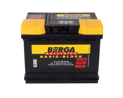 BERGA Basic Block 12V 60AH 540CCA shown in detail view