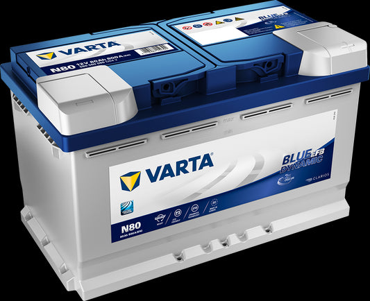 VARTA Blue Dynamic EFB Batteri 12V 80AH 730CCA (315x175x190/190mm) +høyre N80 - Image 1