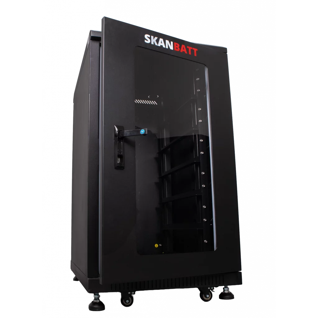 SKANBATT Kabinett/batteriskap for 6 stk Skanbatt Lithium 3U Rack