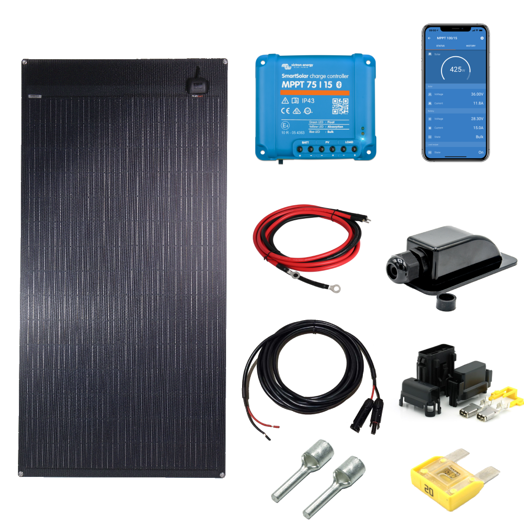 SKAN-VIC SFLEX 200W Flexipanel komplett kit med VICTRON MPPT 75/15