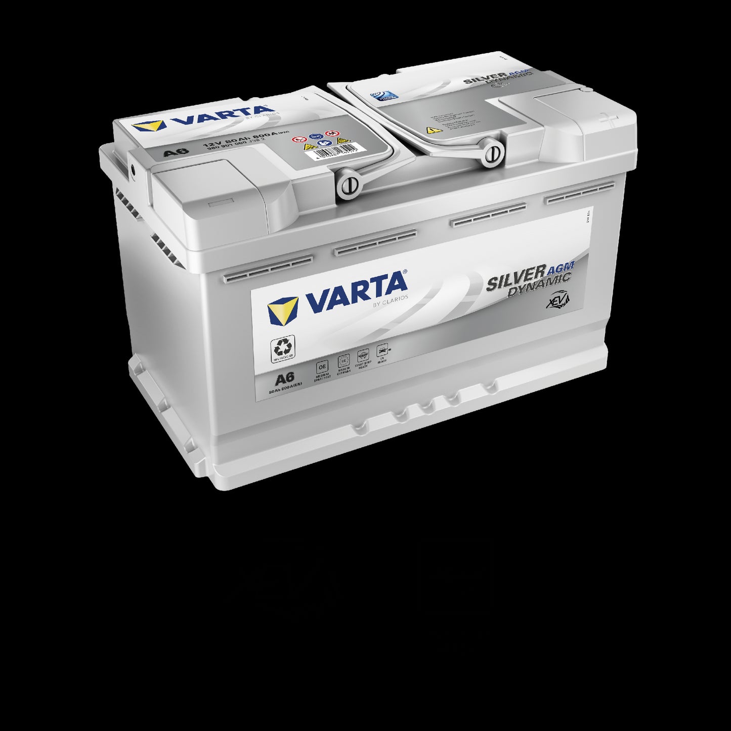 Varta Silver Dynamic Agm Batteri 12V 80Ah 800Cca (315X175X190/190Mm) +Høyre A6