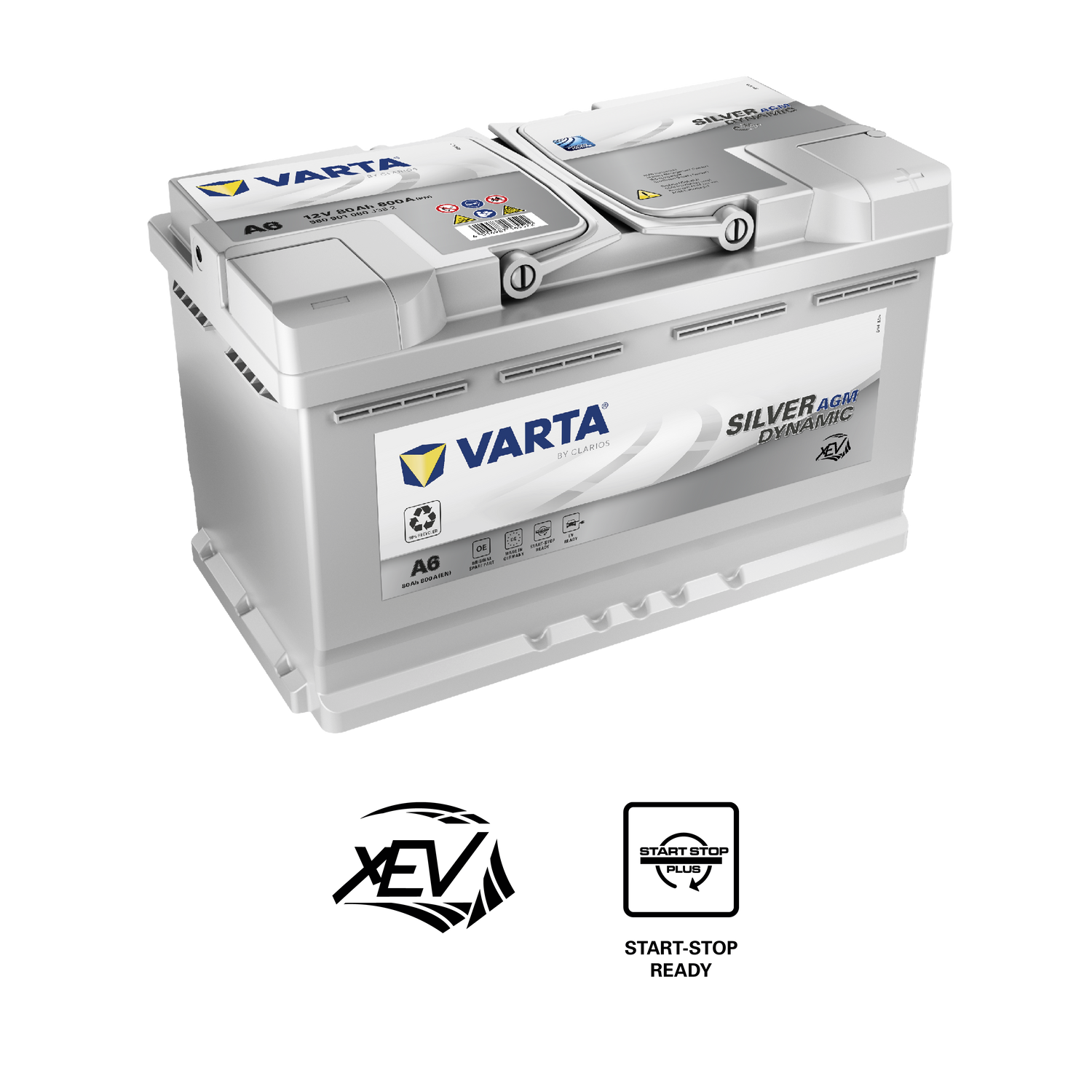 Varta Silver Dynamic Agm Batteri 12V 80Ah 800Cca +Høyre A6 shown in product view